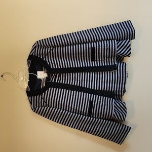 J Crew 12 suiting ladies two pieces preppy striped suit navy blue